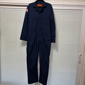 Red Kap Durable Press Size Med Mens Coveralls Zip Up Uniform Made In The USA